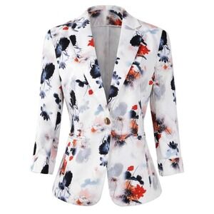 Beninos Floral Print Blazer Lightweight‎ Business Casual Jacket Size M